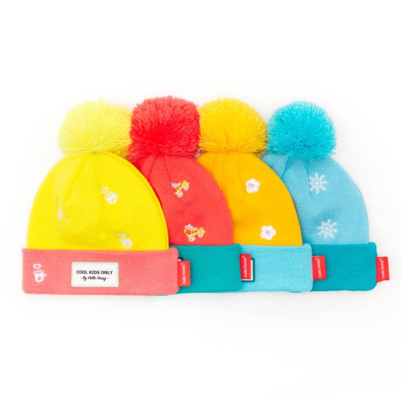 Bonnet Enfant Noël Tricoté Multicolore Avec Pompon - Chaud, Stylé, Pour Les Fêtes De Fin D'année
